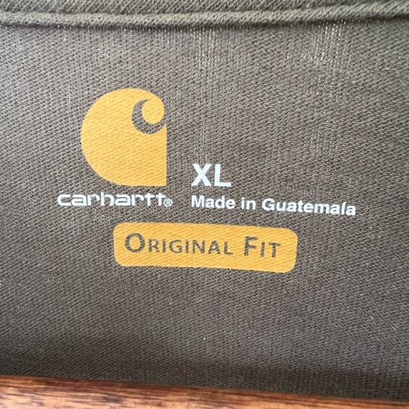 Carhartt Men's Casual Original Fit Brown/Green Short Sleeve Pocket T Shirt XL - Picture 3 of 8